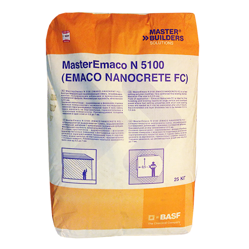 MasterEmaco N 5100 (Emaco Nanocrete FC), сухая смесь, тиксотропная, мешок 25 кг 