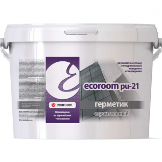 ecoroom PU 21 двухкомпонентный полиуретановый строительный герметик, ведро 13,3 кг