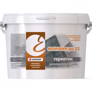 ecoroom PU 22 двухкомпонентый полиуретановый герметик для межпанельных швов, ведро 10,5 кг